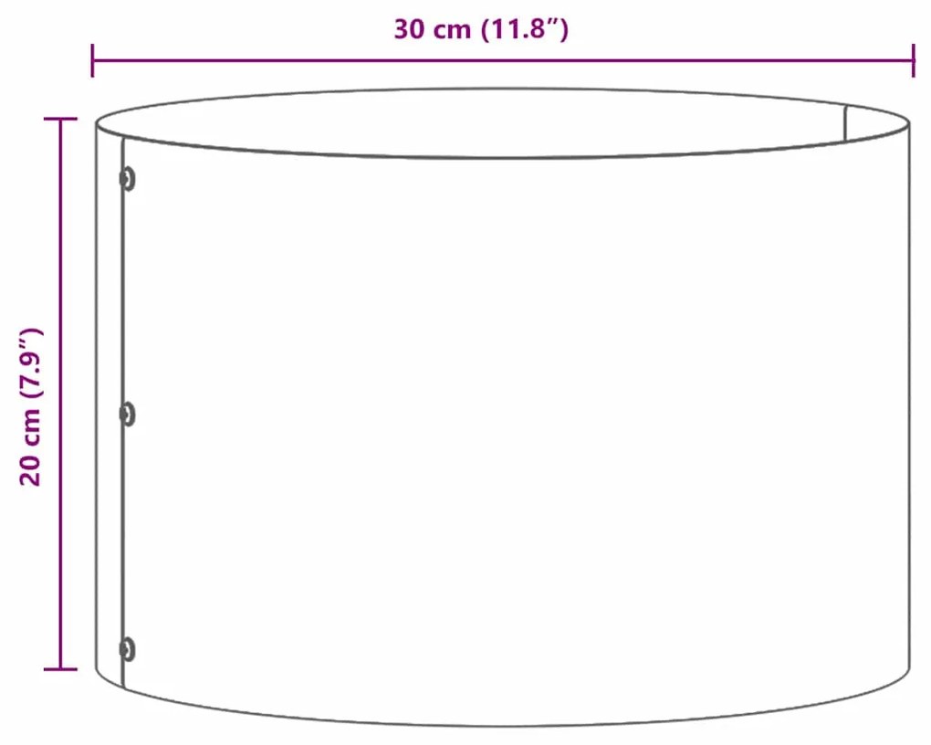 vidaXL Δακτύλιος γλάστρας Ασημί 30 x 30 x 20 cm Επικαλυμμένος Χάλυβας
