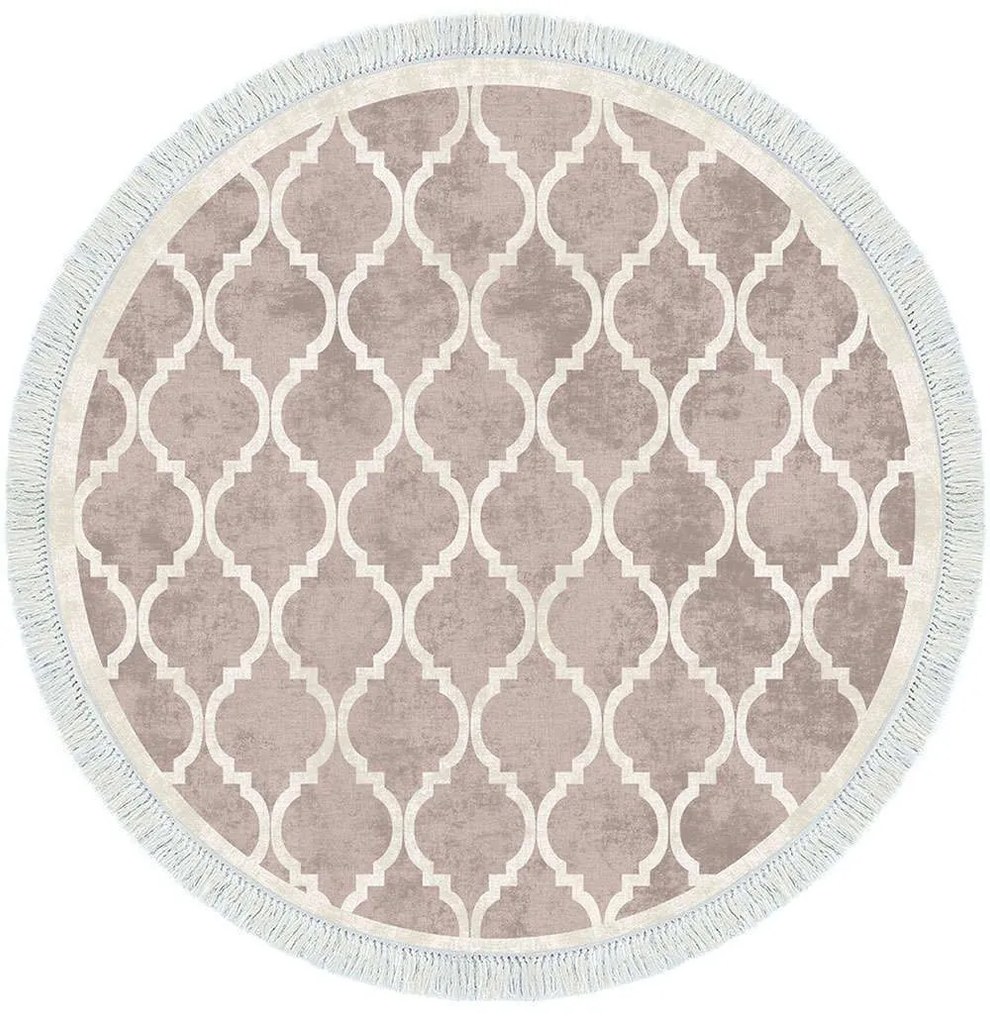 Χαλί ALN400601KR17 Cream-Brown Conceptum Hypnose 100X100cm Round