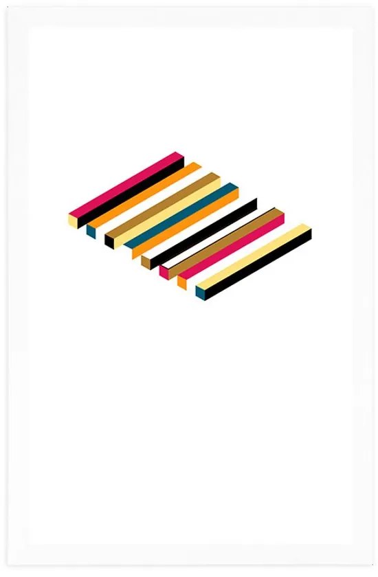 Αφίσα με παρπαστού Χρωματιστά σχέδια - 60x90 black