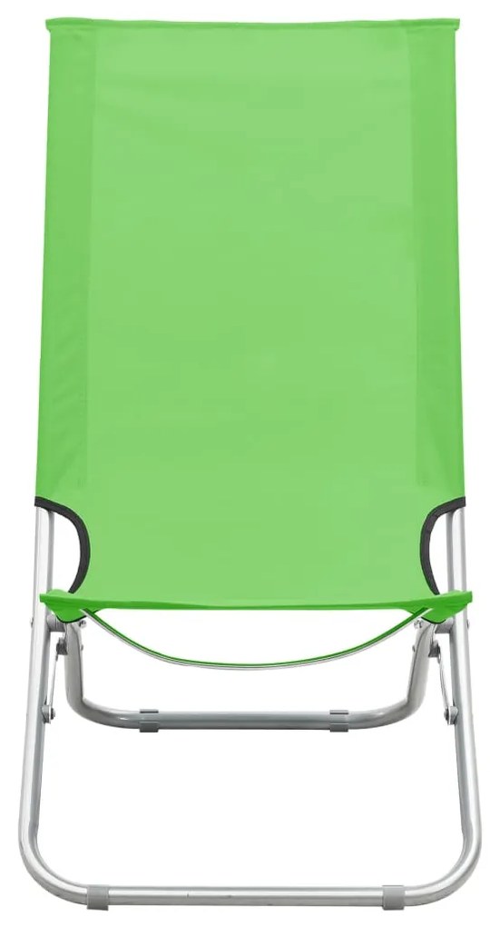 vidaXL Καρέκλες Παραλίας Πτυσσόμενες 2 τεμ. Πράσινες Υφασμάτινες