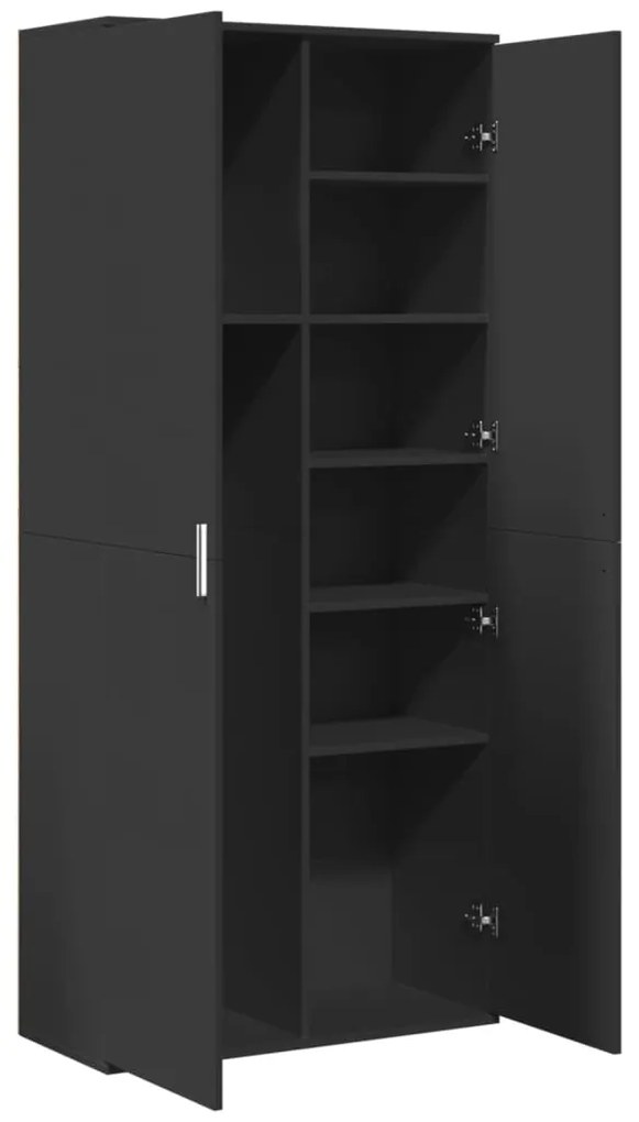 vidaXL Ντουλάπι Μαύρο 80x35x180 εκ. από Επεξεργασμένο Ξύλο