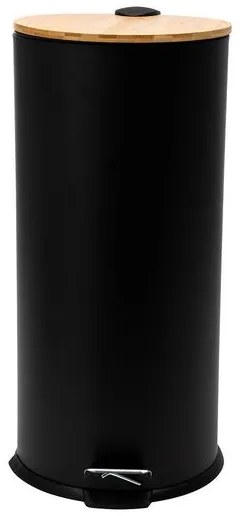 Estia Κάδος Απορριμμάτων Soft Close Bamboo Essentials 30lt Mατ Μαύρο 01-12878