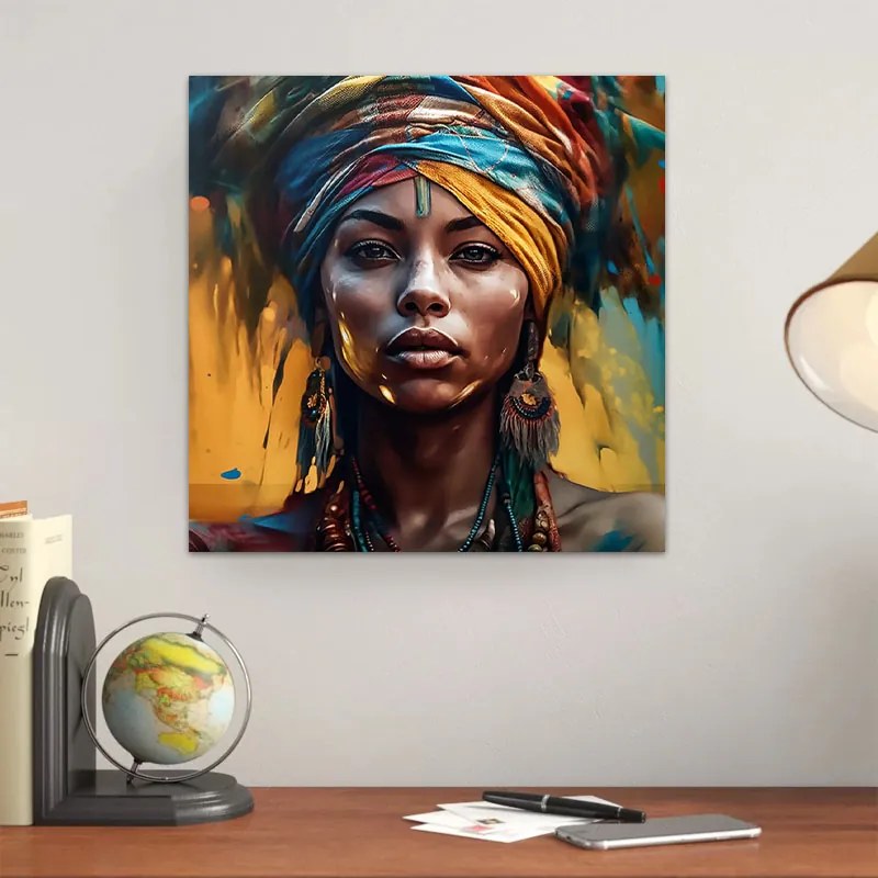 Πίνακας σε καμβά &quot;Powerful Woman&quot; Megapap ψηφιακής εκτύπωσης 60x60x3εκ.