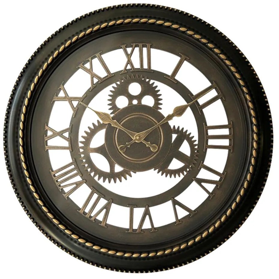 Ρολόι Τοίχου Ferm 349-000014 Φ61x6cm Antique Black-Gold Inart Plastic