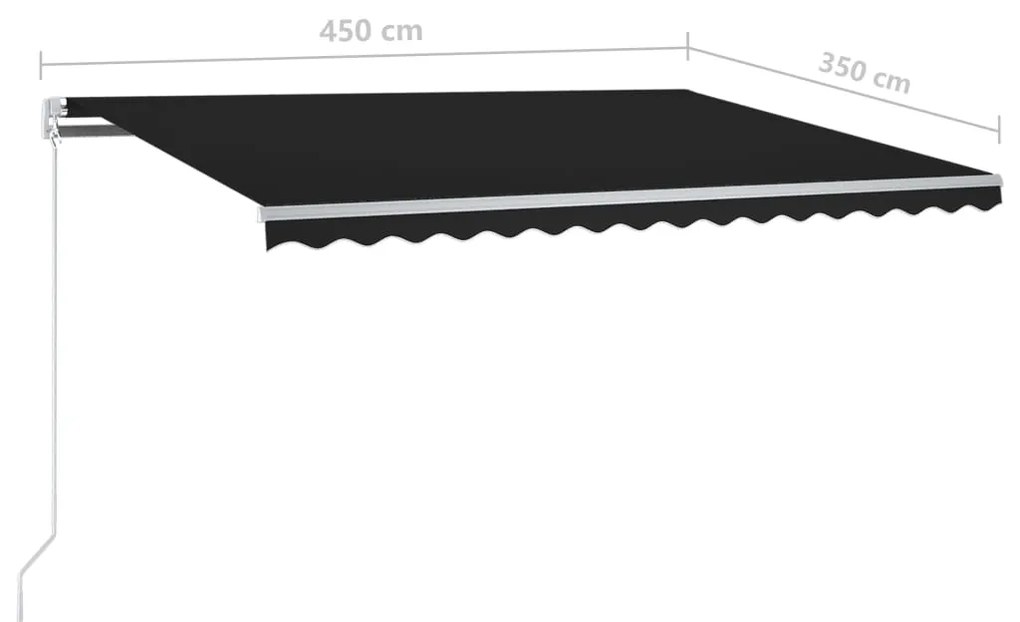 ΤΕΝΤΑ ΑΥΤΟΜΑΤΗ ΜΕ LED &amp; ΑΙΣΘΗΤΗΡΑ ΑΝΕΜΟΥ ΑΝΘΡΑΚΙ 4,5 X 3,5 Μ. 3070054