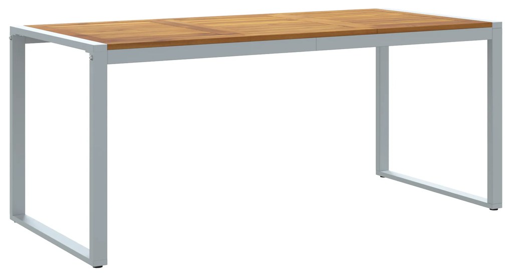 vidaXL Τραπέζι Εξωτερικού Χώρου Γκρι 180x90x75 εκ. Από Χάλυβα & Στερεό Ξύλο Ακακίας