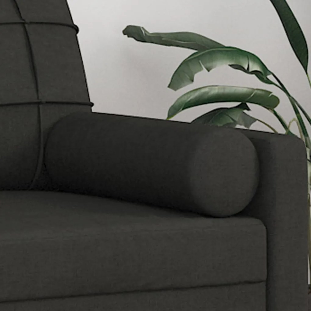 vidaXL Μαξιλάρια Διακοσμητικά 2 τεμ. Μαύρα Ø15 x 50 εκ. Υφασμάτινα