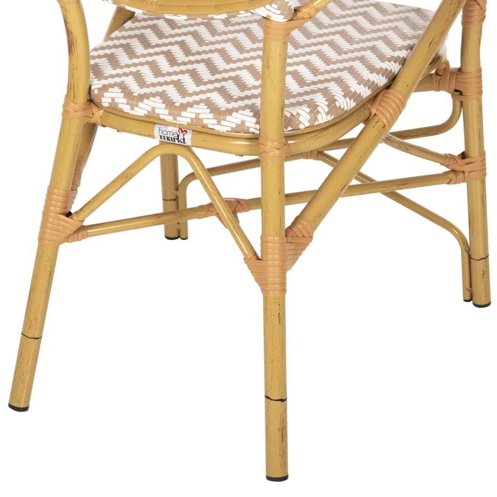 ΠΟΛΥΘΡΟΝΑ ΑΛΟΥΜΙΝΙΟΥ BAMBOO LOOK ΦΥΣΙΚΟ - ΛΕΥΚΟ HM5928.03 55x58x95 εκ.