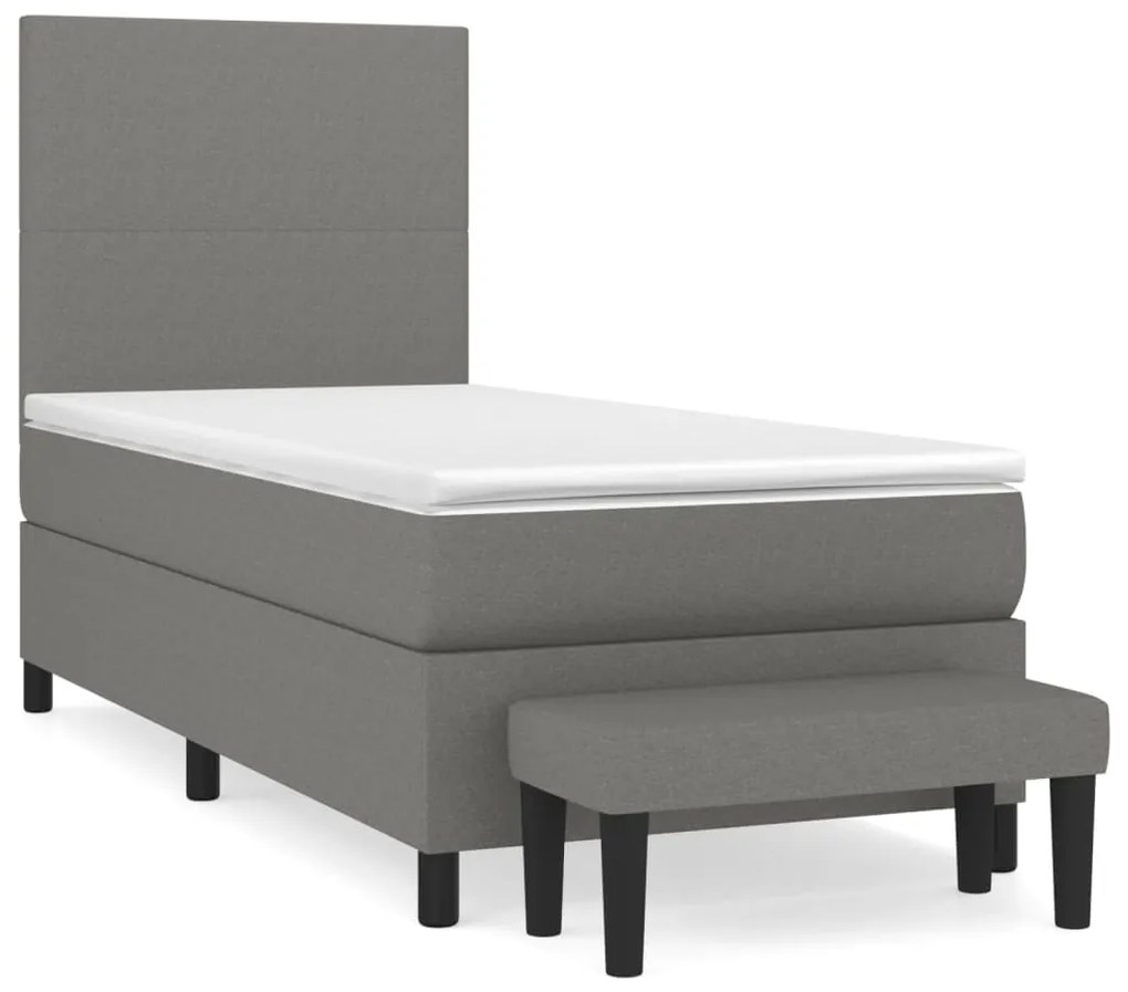 ΚΡΕΒΑΤΙ BOXSPRING ΜΕ ΣΤΡΩΜΑ ΣΚΟΥΡΟ ΓΚΡΙ 90X200 ΕΚ. ΥΦΑΣΜΑΤΙΝΟ 3136406