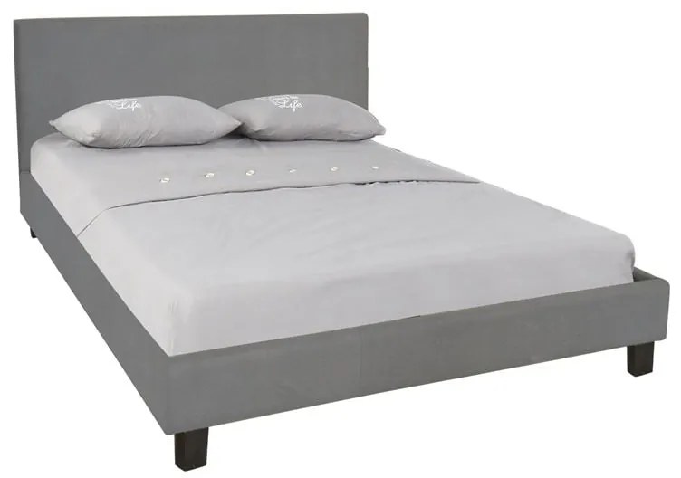 WILTON Κρεβάτι Διπλό για Στρώμα 140x190cm, Ύφασμα Γκρι