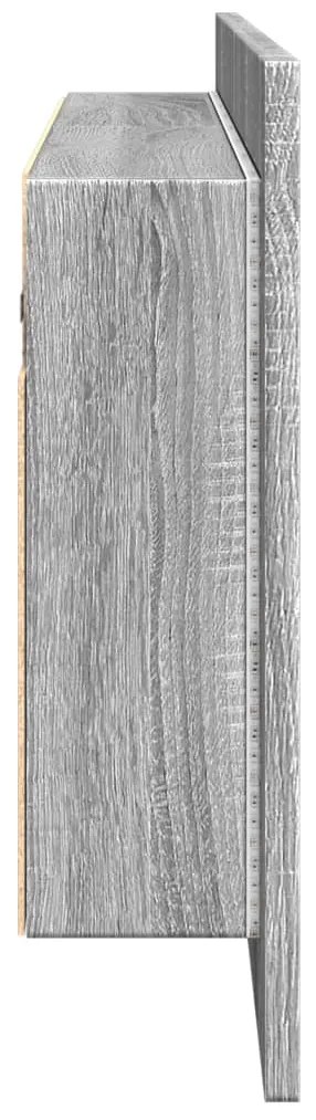 Ντουλάπι Μπάνιου με Καθρέφτη / LED Γκρι Sonoma 100x12x45 εκ. - Γκρι