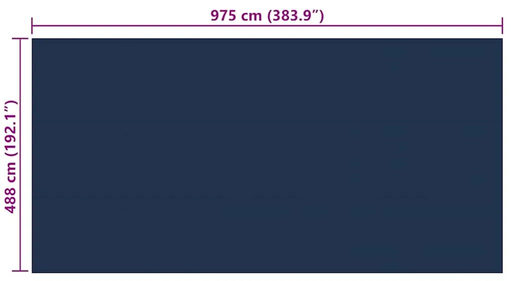 vidaXL Κάλυμμα Πισίνας Ηλιακό Μαύρο/Μπλε 975x488 εκ. από Πολυαιθυλένιο