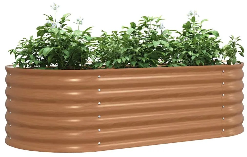 vidaXL Υπερυψωμένη Ζαρντινιέρα Καφέ 160 x 80 x 44 cm Ατσάλι