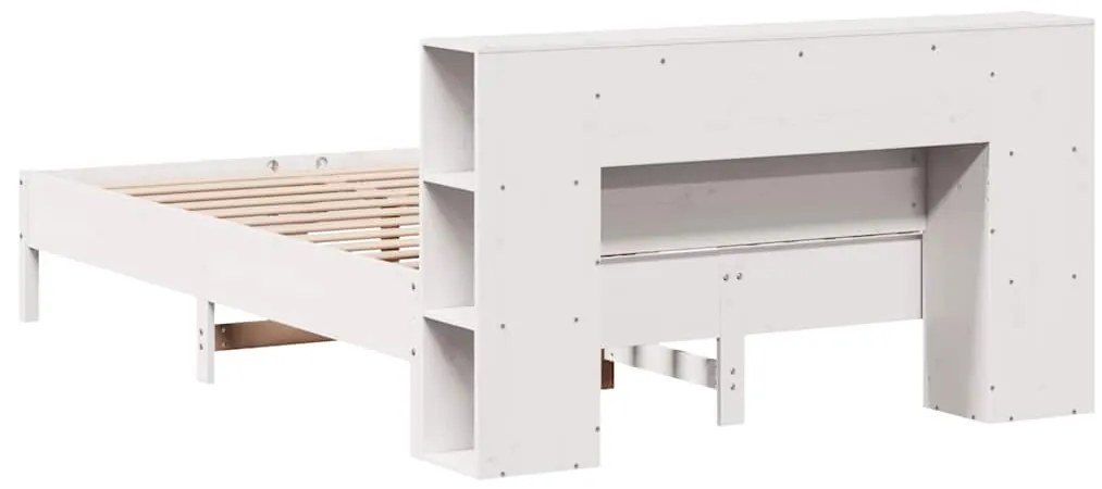 vidaXL Κρεβάτι Βιβλιοθήκη Χωρίς Στρώμα 140x190 εκ Μασίφ Ξύλο Πεύκου