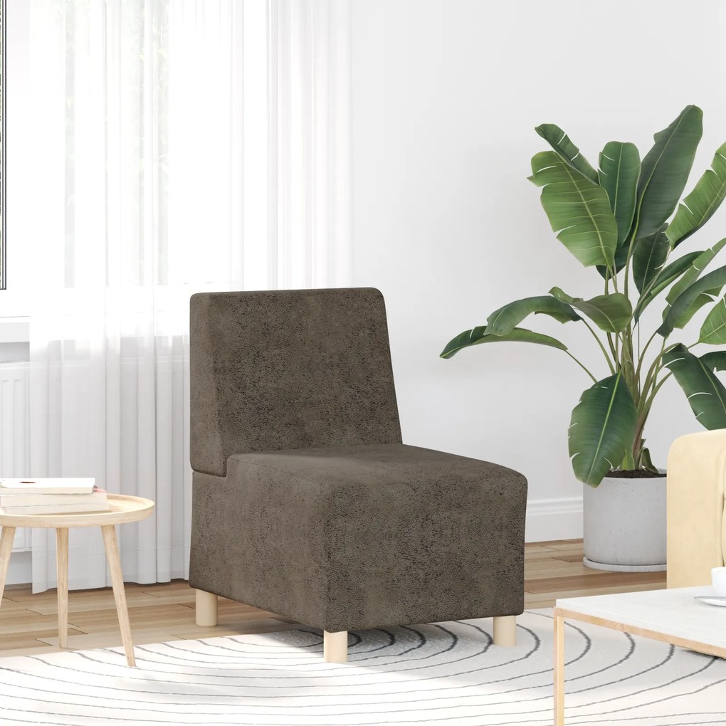 vidaXL Καθίσμα Σαλονιού 3 pcs Σκούρο Γκρι 55 εκ. Ψεύτικο σουέτ δέρμα
