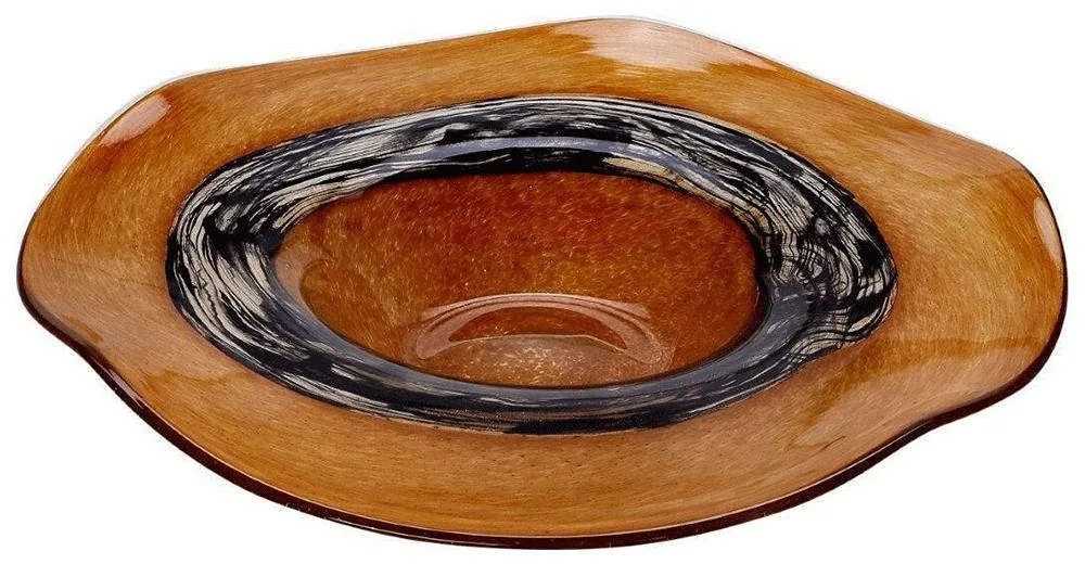 Διακοσμητικό Μπωλ Holia 81.264.39 39x7cm Brown Cryspo Trio Γυαλί