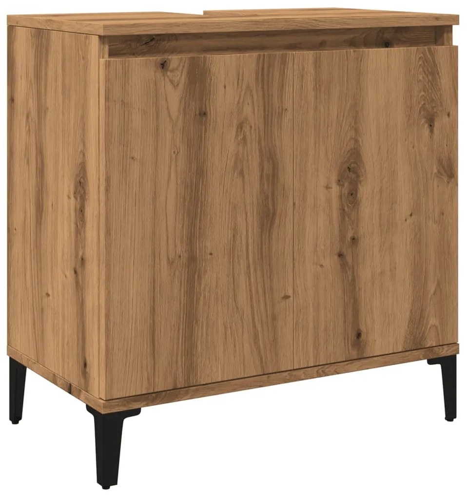 Ντουλάπι Νιπτήρα τεχνίτης Δρυς 58x33x60 εκ. Επεξεργασμένο Ξύλο - Καφέ