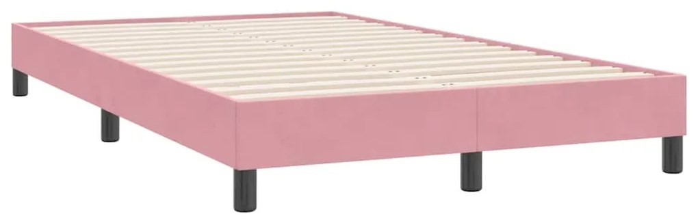 BOX SPRING ΚΡΕΒΑΤΙ ΜΕ ΣΤΡΩΜΑ ΡΟΖ 120X220 CM ΒΕΛΟΥΔΙΝΟ 3315968