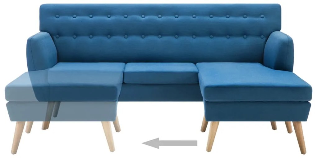 vidaXL Καναπές Γωνιακός Μπλε 171,5 x 138 x 81,5 εκ. Υφασμάτινος