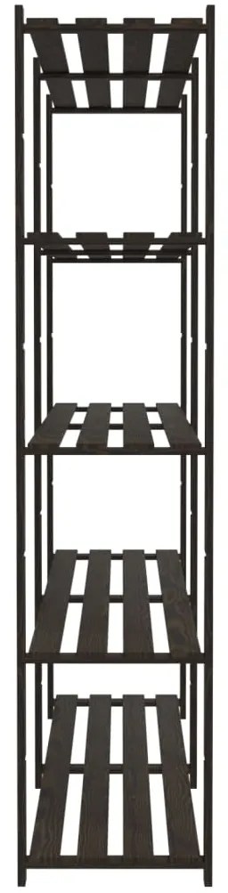 vidaXL Ραφιέρα με 5 Ράφια Μαύρο 170 x 38 x 170 εκ. Μασίφ Ξύλο Πεύκου