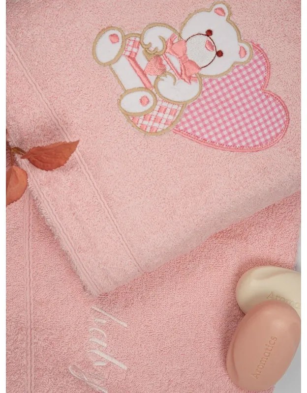 Σετ πετσέτες κεντητές Heart 10 Pink/Pink