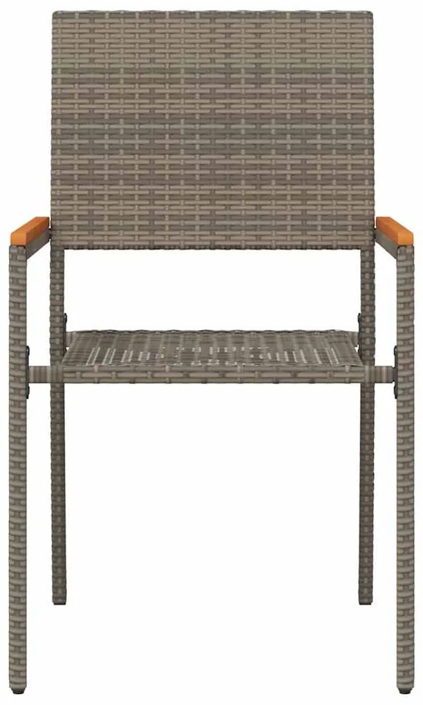 vidaXL Καρέκλες κήπου που σωριάζονται 4 pcs Γκρι και Καφέ