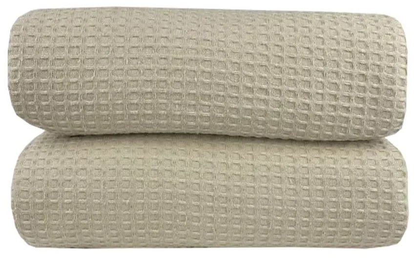 Κουβέρτα Ξενοδοχείου Waffle Beige Μονό 165x245cm 100% Βαμβάκι
