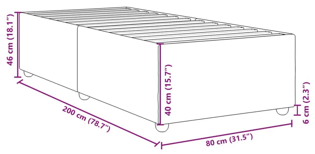 Πλαίσιο κρεβατιού χωρίς στρώμα Κρέμα 80x200 cm Ύφασμα - Κρεμ