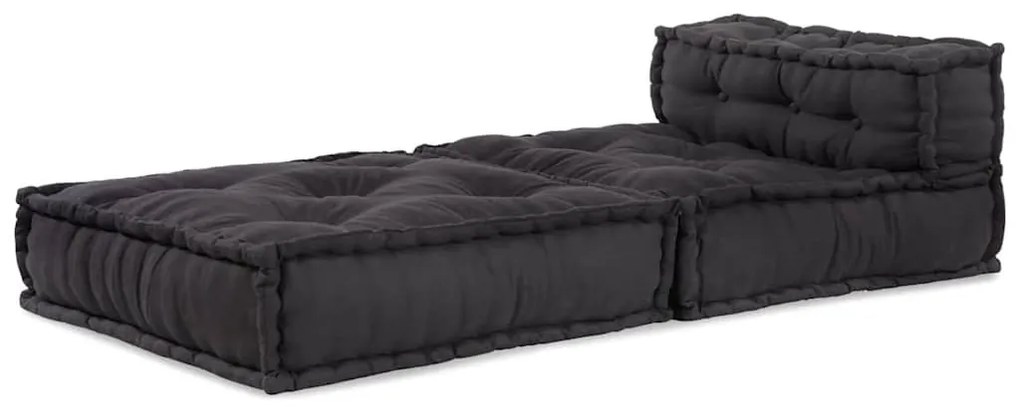 Modular Pouffe Anthracite 70x70x54 ύφασμα - Ανθρακί