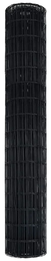 vidaXL Φράχτης Εuro Γκρι 1.6 x 10 m Σίδηρος με επικάλυψη PVC