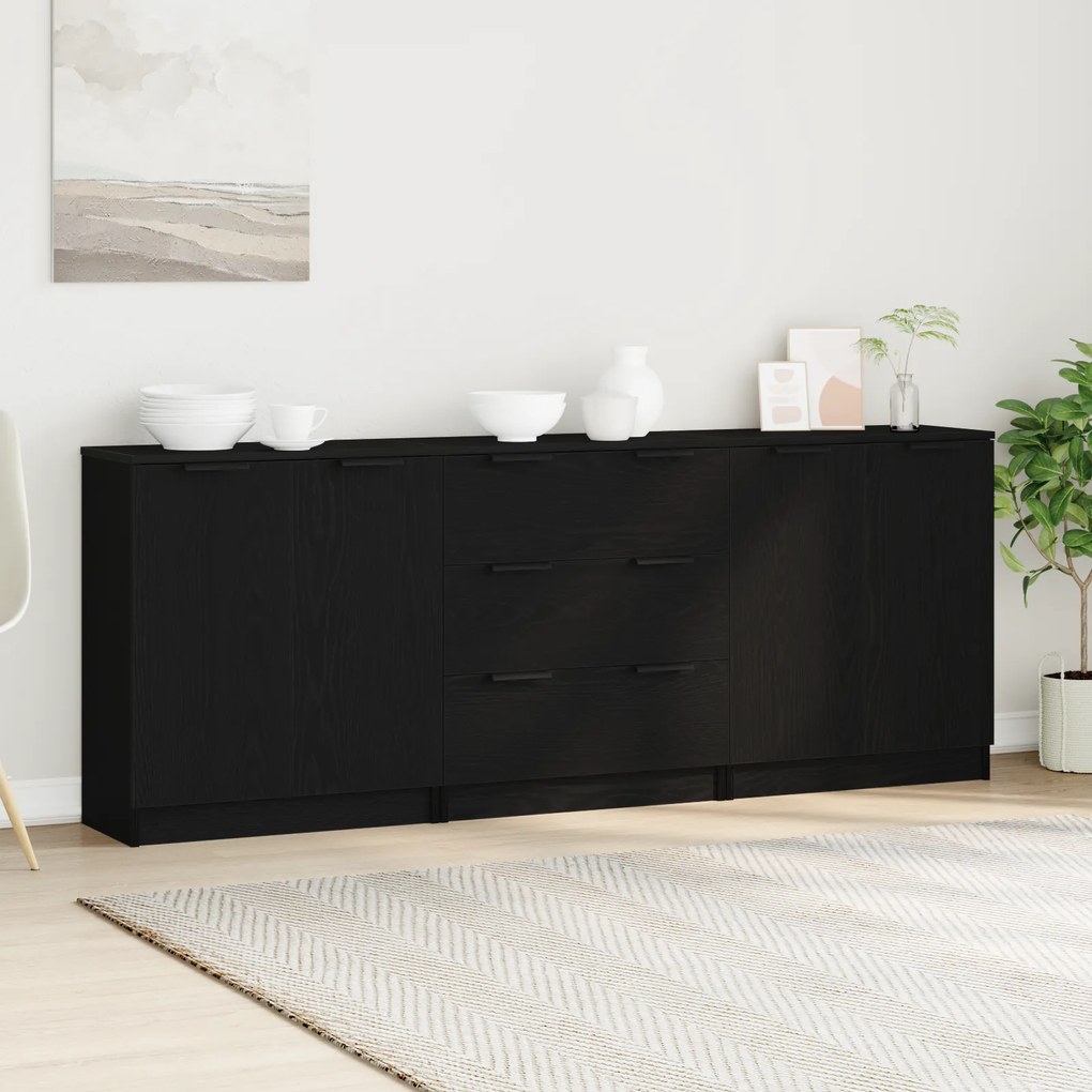 vidaXL Μπουφές Μαύρη Οξυά 180 x 30 x 70 εκ Επεξεργασμένο ξύλο
