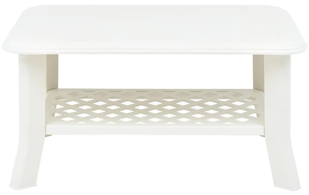 vidaXL Τραπεζάκι Σαλονιού Λευκό 90 x 60 x 46 εκ. Πλαστικό