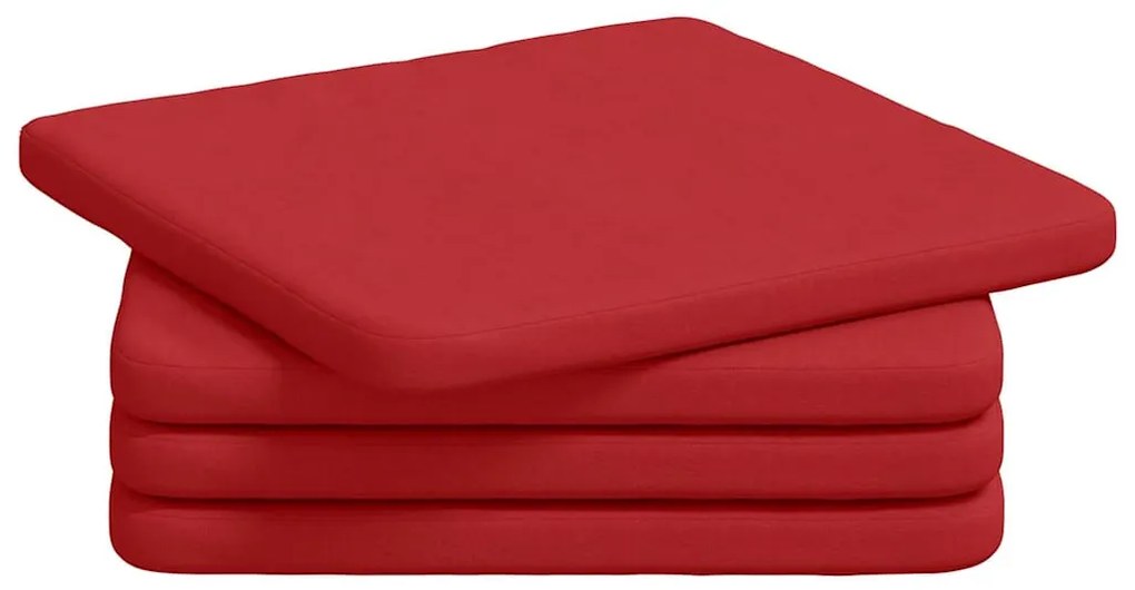 vidaXL Μαξιλάρια καθισμάτων 4 pcs Κόκκινο 40 x 40 x 3 cm ύφασμα