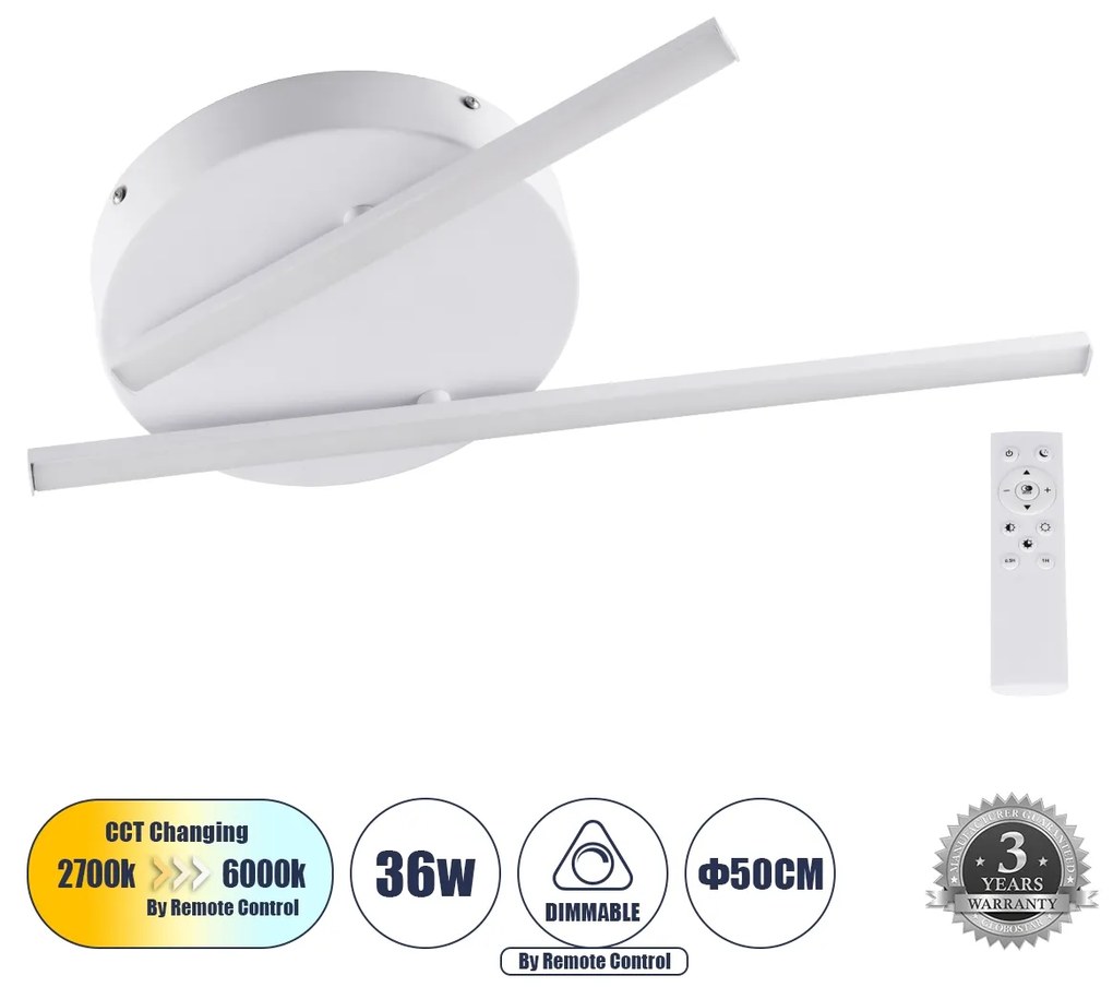 DRACO 61092 Φωτιστικό Οροφής Γραμμικό Linear Design LED CCT 36W 4428lm 120° AC 220-240V