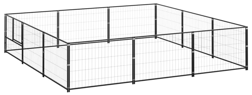 vidaXL Σπιτάκι Σκύλου Μαύρο 9 μ² Ατσάλινο