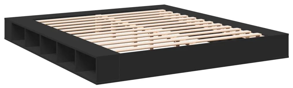 vidaXL Πλαίσιο Κρεβατιού Μαύρο 200x200 εκ. Επεξεργ. Ξύλο