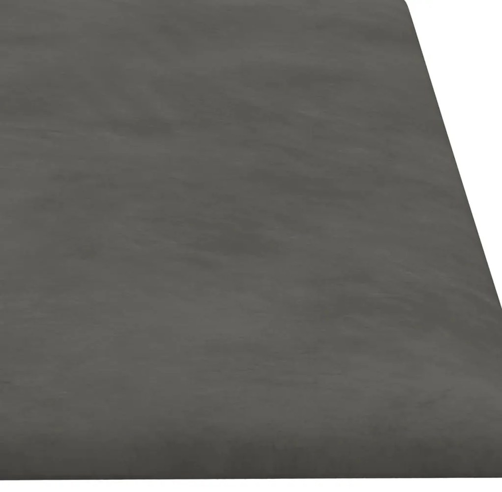 vidaXL Πάνελ Τοίχου 12 τεμ. Σκούρο Γκρι 60x15 εκ. 1,08 μ² Βελούδο