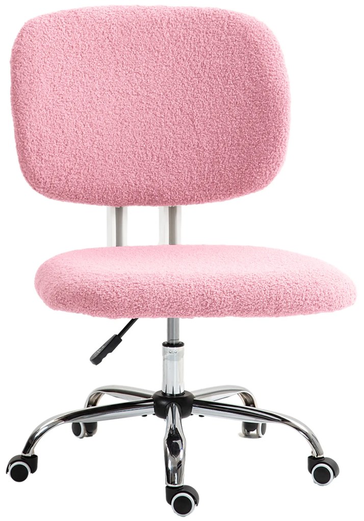 Vinsetto Καρέκλα Γραφείου Υπολογιστή Περιστρεφόμενη, Ρυθμιζόμενο Ύψος, 48 cm x 53 cm x 80-90 cm, Ροζ