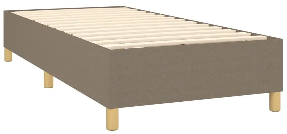 vidaXL Κρεβάτι Boxspring με Στρώμα &amp; LED Taupe 90x190 εκ. Υφασμάτινο