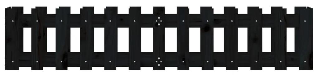 vidaXL Ζαρντινιέρα Υπερυψωμένη Σχ Φράχτη Μαύρη 150x30x30εκ Μασίφ Πεύκο