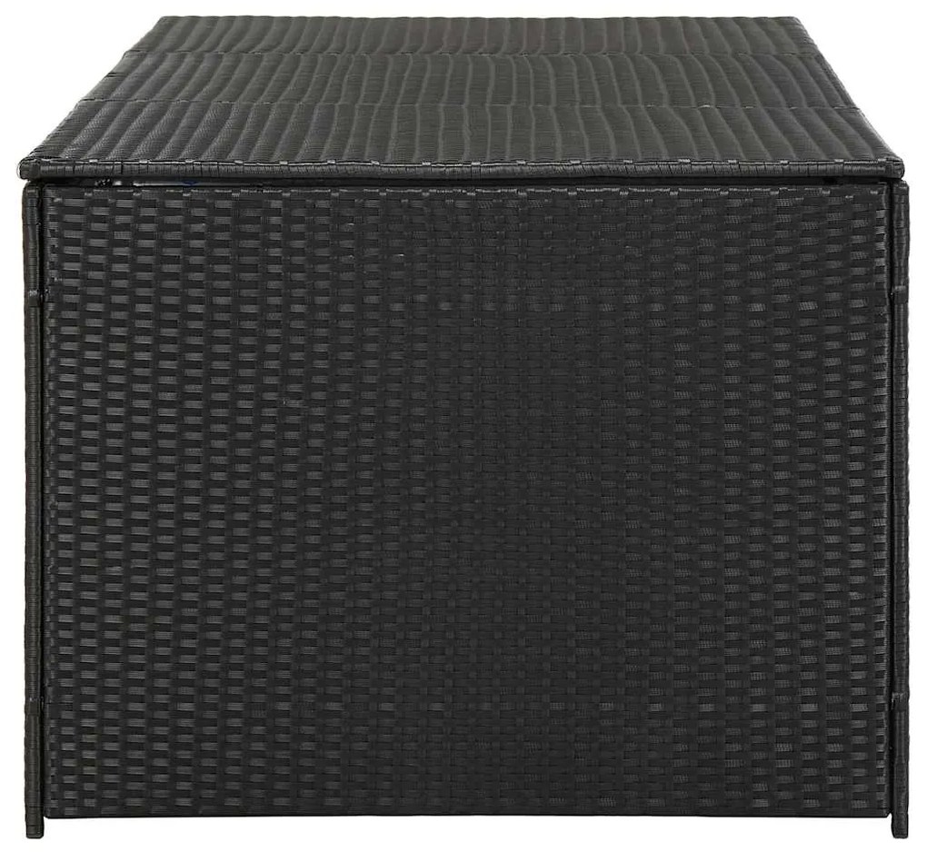 vidaXL Κουτί Αποθήκευσης Κήπου Μαύρο 180x90x70 εκ. από Συνθετικό Ρατάν