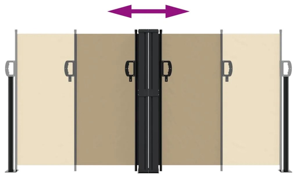 vidaXL Σκίαστρο Πλαϊνό Συρόμενο Μπεζ 120 x 1000 εκ.