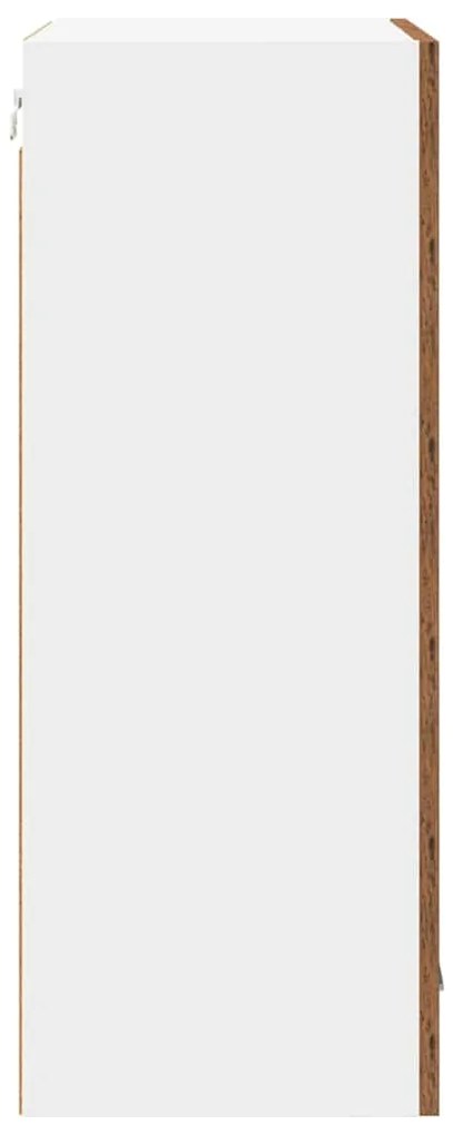 vidaXL Κρεμαστό ντουλάπι Παλαιό Ξύλο και Λευκό 50 x 31 x 80 εκ.