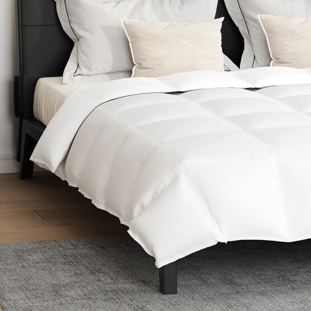 vidaXL Πάπλωμα με μαξιλάρι 3 pcs Λευκό 200 x 200 cm Πούπουλο