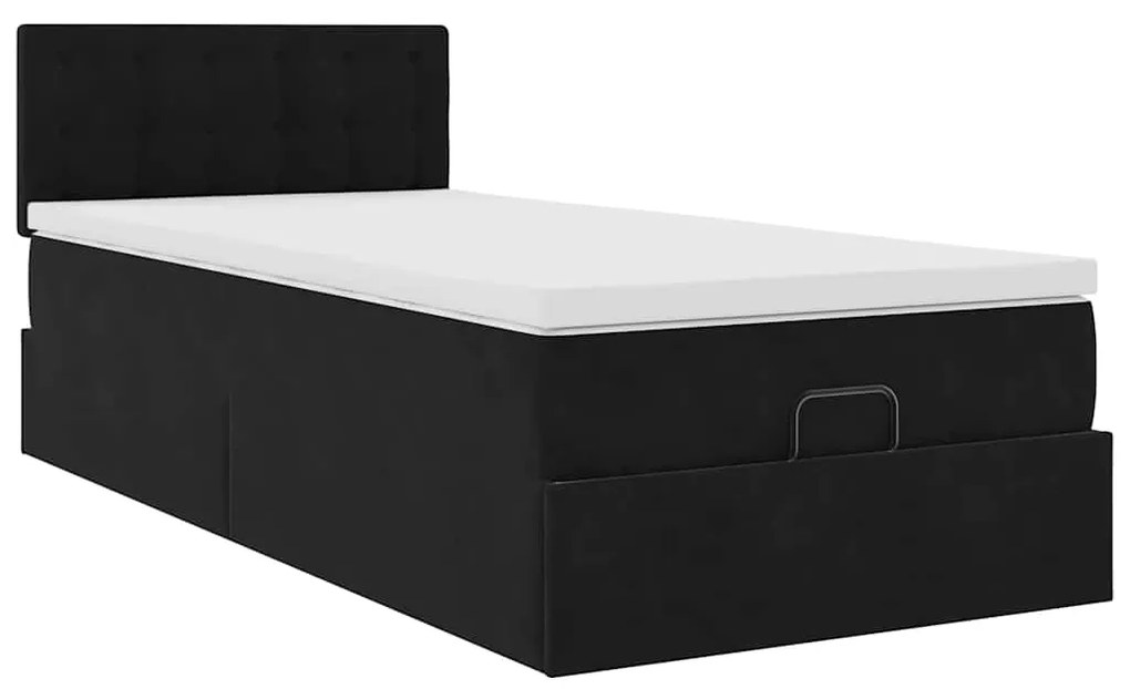 Οθωμανικό κρεβάτι με στρώμα Μαύρο 80x200cm Velvet 3311881