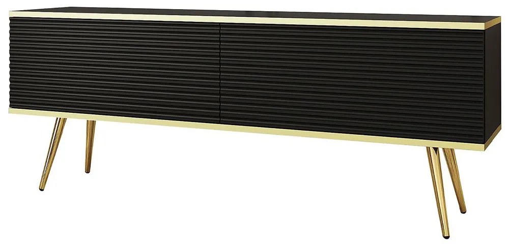 Έπιπλο Τηλεόρασης Oro P_ORO_STVc_MDF_GL 135x32x53cm Anthracite-Gold