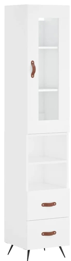 vidaXL Ντουλάπι Λευκό 34,5 x 34 x 180 εκ. από Επεξεργασμένο Ξύλο