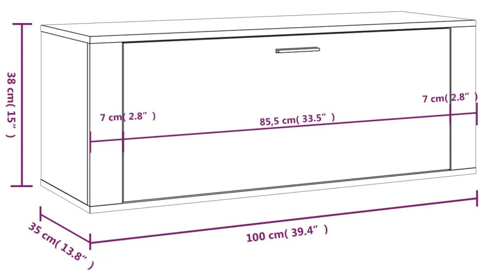 ΠΑΠΟΥΤΣΟΘΗΚΗ ΕΠΙΤΟΙΧΙΑ SONOMA ΔΡΥΣ 100X35X38ΕΚ ΕΠΕΞ. ΞΥΛΟ 821023