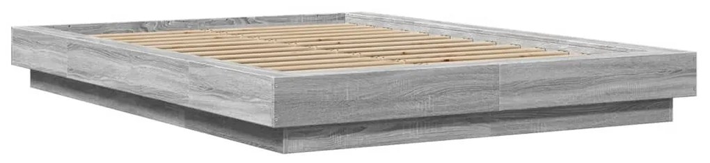 vidaXL Πλαίσιο Κρεβατιού Γκρι Sonoma 135x190 εκ. Επεξεργασμένο Ξύλο