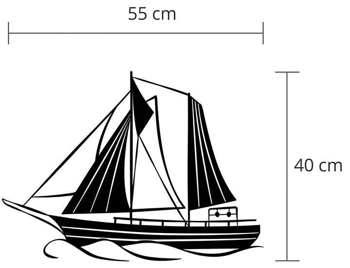 Διακοσμητικό τοίχου Sail Megapap μεταλλικό χρώμα μαύρο 55x2x40εκ.